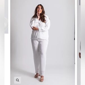 Waverles detachable feather pleats please set in Dove. Bridal pajamas